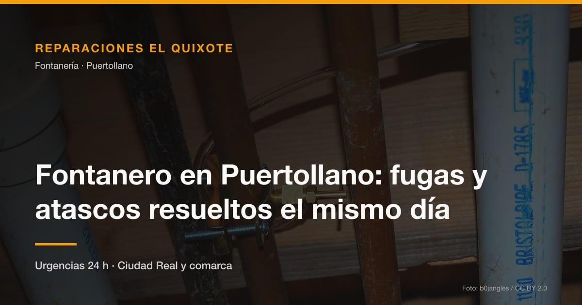 Fontanero en Puertollano: fugas y atascos resueltos el mismo día